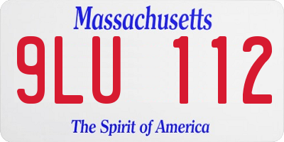 MA license plate 9LU112