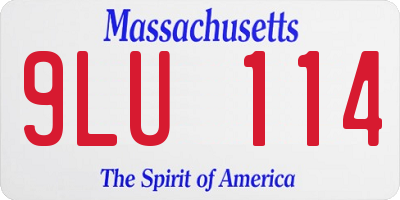 MA license plate 9LU114