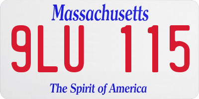 MA license plate 9LU115