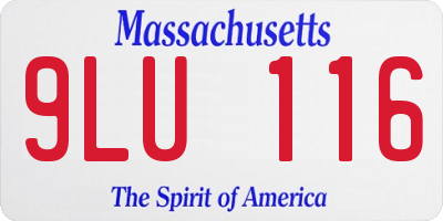 MA license plate 9LU116