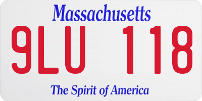 MA license plate 9LU118