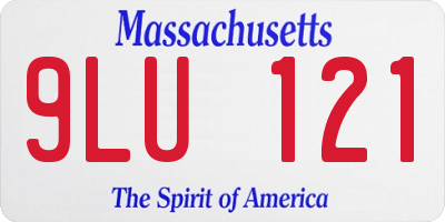 MA license plate 9LU121