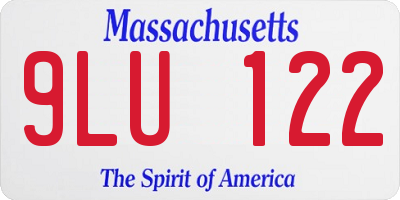 MA license plate 9LU122