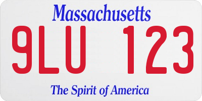 MA license plate 9LU123