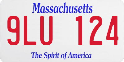 MA license plate 9LU124