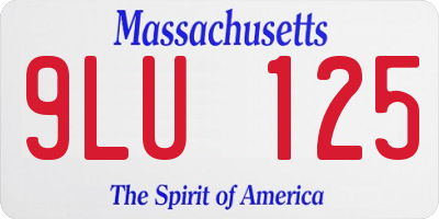 MA license plate 9LU125