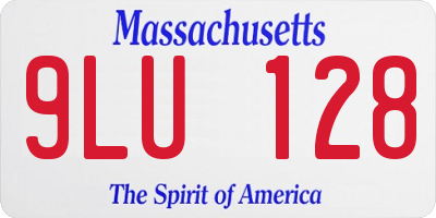 MA license plate 9LU128