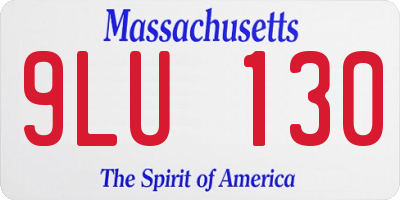 MA license plate 9LU130