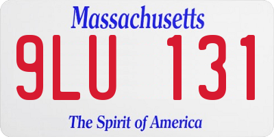 MA license plate 9LU131