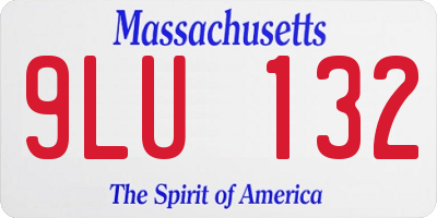 MA license plate 9LU132