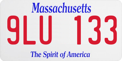 MA license plate 9LU133