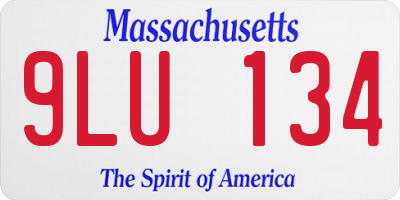 MA license plate 9LU134
