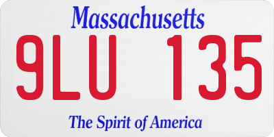 MA license plate 9LU135