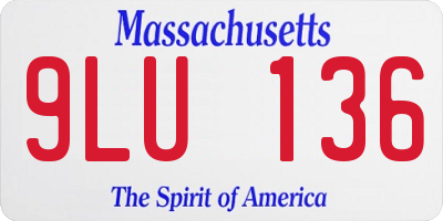 MA license plate 9LU136
