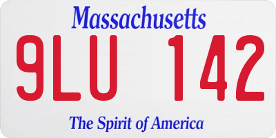 MA license plate 9LU142
