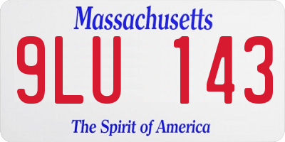 MA license plate 9LU143