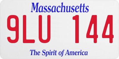 MA license plate 9LU144