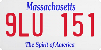 MA license plate 9LU151