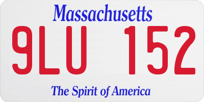 MA license plate 9LU152