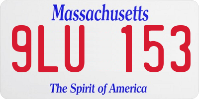 MA license plate 9LU153