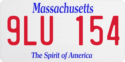 MA license plate 9LU154