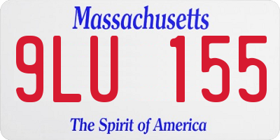 MA license plate 9LU155
