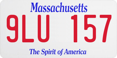 MA license plate 9LU157