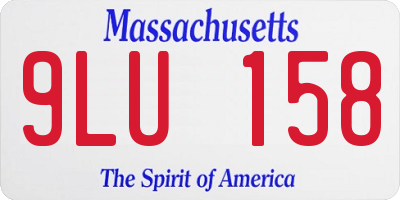 MA license plate 9LU158