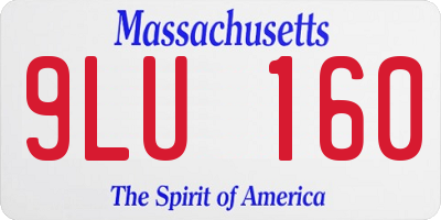 MA license plate 9LU160