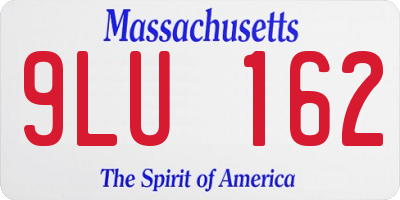 MA license plate 9LU162