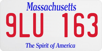 MA license plate 9LU163