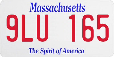 MA license plate 9LU165