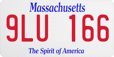 MA license plate 9LU166