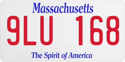 MA license plate 9LU168