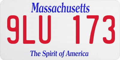 MA license plate 9LU173