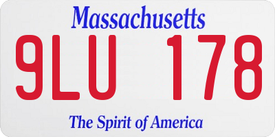 MA license plate 9LU178