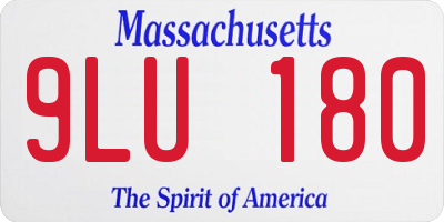 MA license plate 9LU180