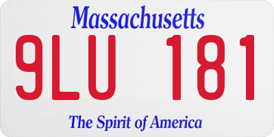 MA license plate 9LU181