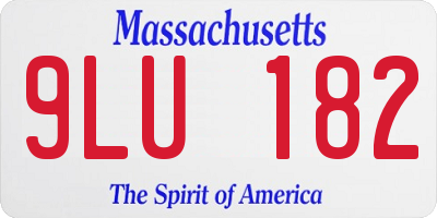 MA license plate 9LU182