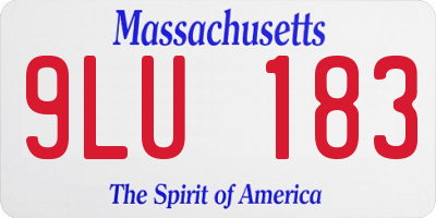 MA license plate 9LU183
