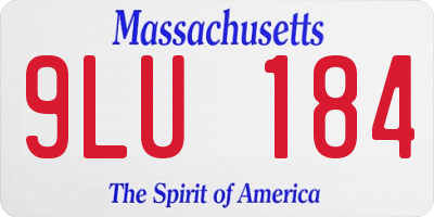 MA license plate 9LU184