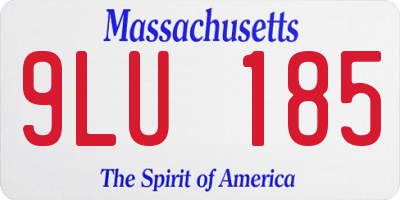 MA license plate 9LU185