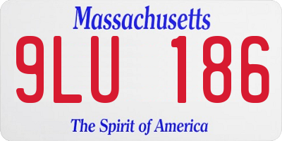MA license plate 9LU186