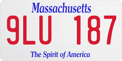 MA license plate 9LU187
