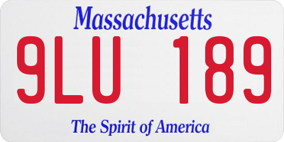 MA license plate 9LU189