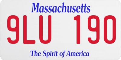 MA license plate 9LU190