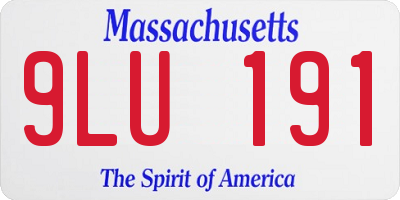 MA license plate 9LU191