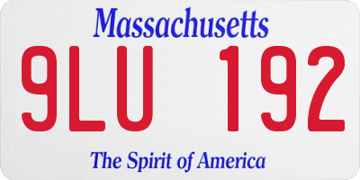 MA license plate 9LU192
