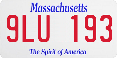 MA license plate 9LU193