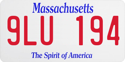 MA license plate 9LU194